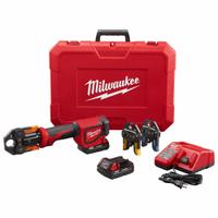 MILWAUKEE Cordless Press Tool Kit: M18™ PEX Short Throw Press Tool Kit w/ Viega PureFlow™ Jaws (MPN 2674-22P). Key specifications — attr525712: PureFlow 1/2 in, 3/4 in, 1 in; attr518712: Bare Tool.
