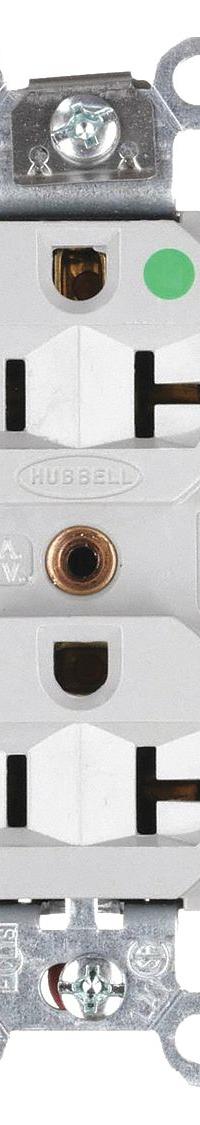 HUBBELL Receptacle: Hospital Grade Fed. Spec., Duplex, 5-20R, Gray, 125V AC, 20 A, 2 Pole / 3 Wire (MPN HBL8300HG)