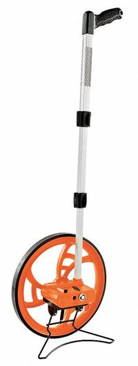 KESON Measuring Wheel: 9,999 ft Range, Fixed Handle Handle, Spoked Single Wheel, Rubber Tread, 23 in (MPN RR318N). Key specifications — attr939182: Aluminum; attr939189: Mechanical Measuring Wheel; attr934748: RR318N; attr939173: Batteries Not Required; attr939180: Not Foldable; attr939193: SAE; attr939184: Plastic; attr939185: Pistol Grip.