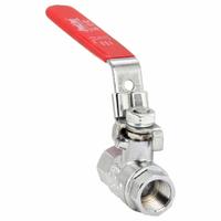 APPROVED VENDOR Manual Two-Way Ball Valve: 3/8 in, Chrome-Plated Brass, Straight, FIP x FIP, Lever (MPN 107-822-CL). Key specifications — Brand: APPROVED VENDOR; Handle: Locking Lever.
