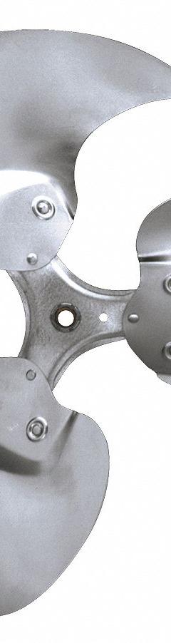 REVCOR Replacement Propeller: 26 in Propeller Dia., 1/2 in Bore Dia., 28° Pitch, 3 Blades, Aluminum (MPN ZS2603-28 L)