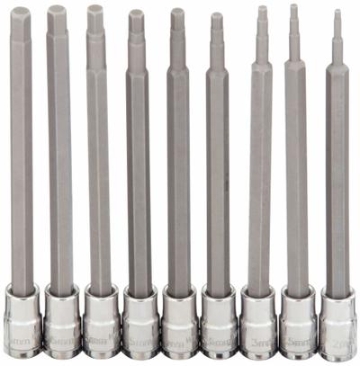 WESTWARD Socket Bit Set: 1 - 25 Pieces, 1/4 in Drive Size, 9 Pieces - Hex Bit Socket Sets