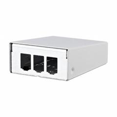 METZ CONNECT RJ45 Housing: Surface, Steel, RJ45, 3 Ports, Unequipped (MPN 130861-0302-E). Key specifications — Housing Material: Steel; Includes Connector: Unequipped; Mounting Type: Surface; Product Type: Module Housing; Connector Color: White; Connection Type: RJ45.