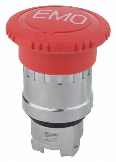 SCHNEIDER Emergency Stop Push Button: Red, 22 mm Mounting Size, Metallic - Mushroom-Head Push-Button Operators