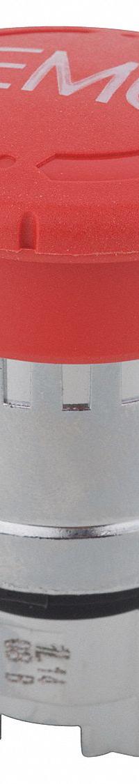 SCHNEIDER Emergency Stop Push Button: Red, 22 mm Mounting Size, Metallic, Maintained (MPN ZB4BS84430). Key specifications — Brand: SCHNEIDER; Action: Maintained; Series: XB4; Push Button Material Type: Metallic.
