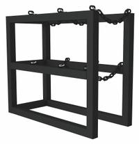 DURHAM MFG Gas Cylinder Rack: Vertical, 16 in x 36 in x 30 in, For 3 Cylinders (MPN GCRV-163630-08T). Key specifications — attr34863: DURHAM MFG; attr34955: Powder Coated; attr34956: Black.