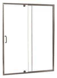 FOREMOST Shower Door and Panel: 42 in Min. Door Wd, 48 in Max. Door Wd, 69 in Overall Ht, Frameless (MPN CVDP4869-CL-BN). Key specifications — Brand: FOREMOST; Door Frame Finish: Brushed Nickel.