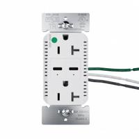 USB Receptacle: Duplex, 5-20R, 2 USB Ports, USB Type C, White, 125V AC, 20 A (MPN TR20HUSBPD65W). Key specifications — Brand: LEGRAND.