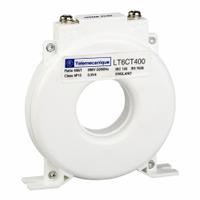 SCHNEIDER Solid Core Current Transformer: 400 A Primary Current - Max, 1 A Secondary Current - Max (MPN LT6CT4001). Key specifications — Window Shape: Round; Connection: Screw Terminal; Brand: SCHNEIDER.