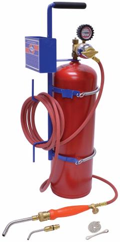 UNIWELD Air/Acetylene Kit: Swirl Flame, CGA-520, External Lighter, Twister Series (MPN 89602U). Key specifications — Kit Series: Twister; Compatible Fuel Cylinder Size: B; Included Acetylene Regulator CGA Number: CGA-520; Included Tip Manufacturer Part Number: A-11; Connection Type: Quick Connect; Manufacturer Part Number: 89602U; Brand: UNIWELD; Item: Torch Kit with Stand and Cylinder.
