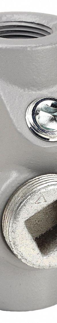 Sealing Fitting - Vertical and Horizontal: Iron, 1 1/4 in Trade Size, Female, 5 1/2 in Overall Lg (MPN EYSEF125). Key specifications — Brand: APPLETON ELECTRIC; Connection Type: Threaded; Thread Gender: Female; Ends - Hazardous Fittings: 1-1/4 in FNPT x 1-1/4 MNPT; Material: Iron; Hazardous Location Rating: Class I, Division 1 and 2, Groups B, C, D; Thread Type: NPT; Standards: CSA C22.2 No 30.