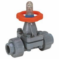 HAYWARD Diaphragm Valve: 3/4 in, PVC, 2-Way, NPT x Socket, 150 psi Max Pressure (CWP), EPDM/PTFE (MPN DAB1007UPF). Key specifications — Diaphragm Material: PTFE; Special Features: Position Indicator; Brand: HAYWARD.