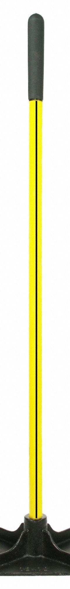 NUPLA Dirt Tamper: Steel Blade, 10 in Wd, 10 in Blade, Fiberglass Handle, 48 in Lg, Straight Handle (MPN 6894185). Key specifications — Handle Material: Fiberglass; Blade Material: Steel.