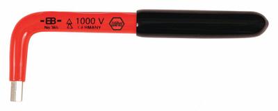 WIHA Hex Key: 0 Ball Ends, 4 mm Tip Size, Metric, Short, Chrome Vanadium Molybdenum - Insulated Hex Keys