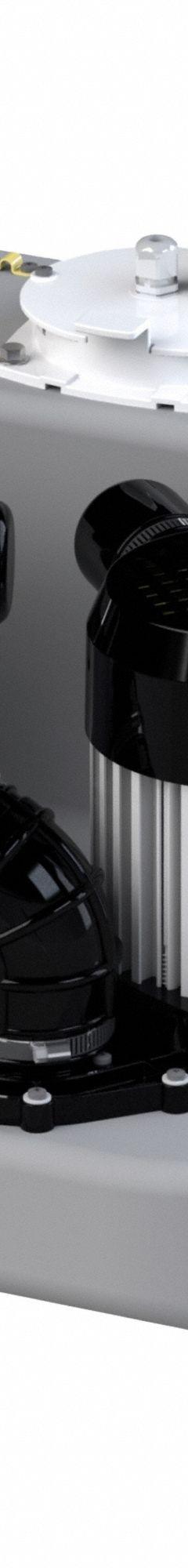 SANIFLO Sink Drain Pump System: 8.5 gal, 2 hp, 220/240V AC, 53 ft Max. Head, 16 A, Polyethylene, Top (MPN 028). Key specifications — Brand: SANIFLO; Rated Voltage: 220/240V AC; Discharge Location: Top.