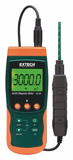 EXTECH AC/DC Magnetic Meter: 60 Hz Max Freq Measurement, 50 Hz Min Freq Measurement, 5 Digits (MPN SDL900). Key specifications — Testing Functions: AC Magnetic Fields; Magnetic Field Measurement Accuracy: AC: +/-(5% + 20 digits); Brand: EXTECH; Alert Type: Digital Display.