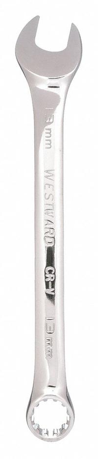 WESTWARD Combination Wrench: Alloy Steel, Chrome, 13 mm Head Size, 6 7/8 in Overall Lg, Offset (MPN 33M591). Key specifications — attr309539: 13 mm; attr309567: No; attr324930: WESTWARD.