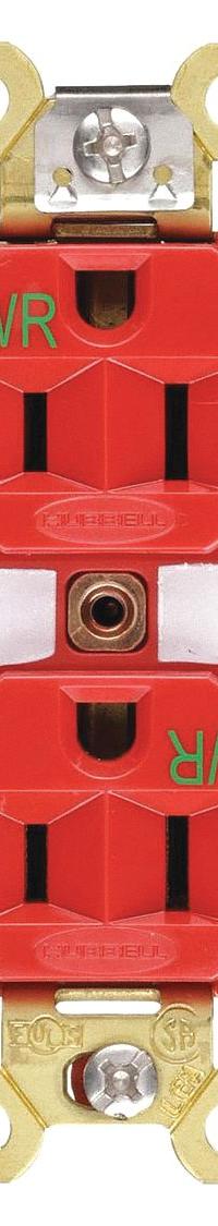HUBBELL Receptacle: Duplex, 5-15, Red, 125V AC, 15 A, 2 Pole / 3 Wire (MPN HBL5262RWR)