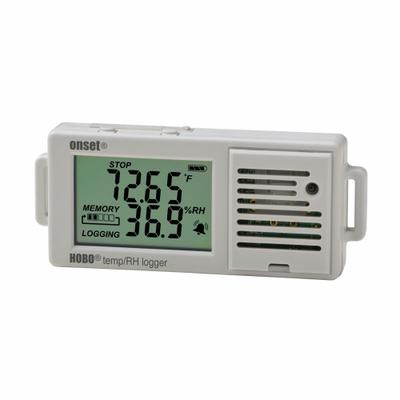 HOBO Data Logger: 0%to 3.5% Relative Humidity Measured, -4°F to 158°F, -20°C to 70°C - Temperature & Humidity Data Loggers