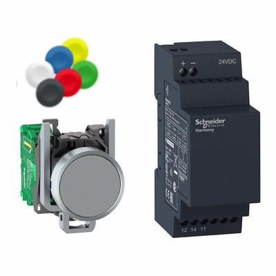 SCHNEIDER Wireless Push Button Kit: 22 mm Panel Mounting Size - Non-Illuminated Push-Button Transmitter & Receiver Kits