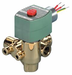 REDHAT Solenoid Valve: 3-Way, Normally Closed, 3/8 in Pipe Size, 24V DC, Explosion Proof/Watertight (MPN EF8321G00224/DCDD). Key specifications — Pipe Size: 3/8 in; Voltage: 24V DC; Brand: REDHAT; Coil Enclosure: Explosion Proof.