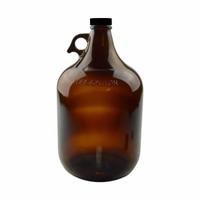 QORPAK Jug: Amber, Uncoated Bottle, Glass, 3.79 L, 165 mm, Includes Closure, 297 mm Overall Ht (MPN GLC-06771). Key specifications — attr1371258: Yes; attr1371256: Shouldered; attr1371264: QORPAK; attr1371229: Uncoated Bottle.