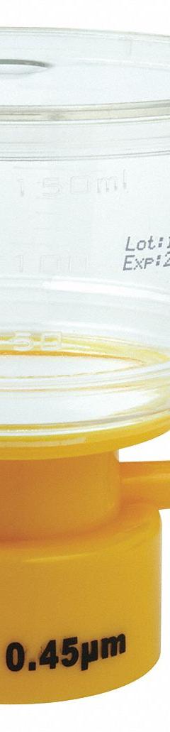 Bottle Top Filter: 0.45 um Max Particle Size, 50 mm Dia, PES, Includes Stopper, Sterile (MPN 11L834). Key specifications — Includes Stopper: Yes; Material: PES (Membrane); Product Type: Bottle Top Filter; Brand: LAB SAFETY SUPPLY.