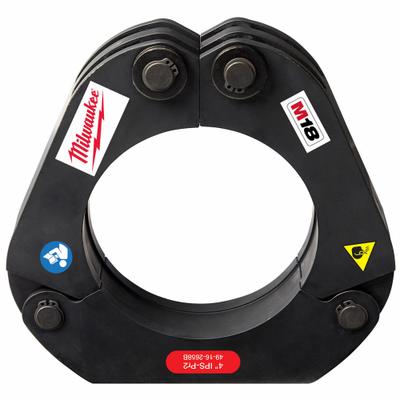 MILWAUKEE Press Jaw: 4 in Pipe, Carbon Steel/Stainless Steel - Rings for Extended Press Tools Only