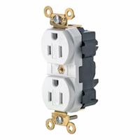 LEVITON Plugs and Receptacles: Duplex, 5-15, White, 125V AC, 15 A, 2 Pole / 3 Wire (MPN M5262-SGW)