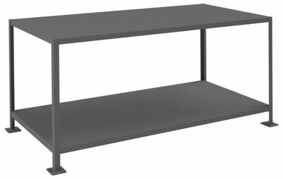 DURHAM MFG Work Table: Fixed Ht, Steel, 72 in x 36 in, 3,000 lb Overall Load Capacity - Steel-Top Worktables