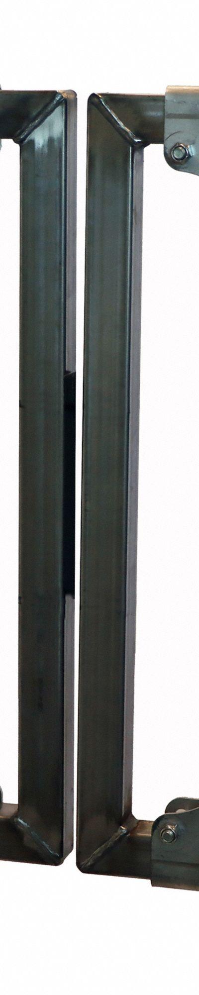 PS INDUSTRIES Self-Closing Safety Gate: Stainless Steel - Width Adjustable Double-Door Metal