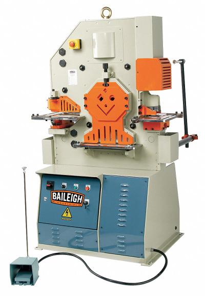 BAILEIGH INDUSTRIAL Ironworker: 230V AC /Three-Phase, 5 Stations, 62 Tonf Hydraulic Force - Hydraulic Ironworkers