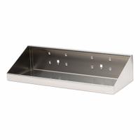 TRITON PRODUCTS Shelf: For Square Pegboard Hole Shape, 18 in x 6 1/2 in x 3 in, Stainless Steel (MPN 66186). Key specifications — attr36925: Silver; attr37012: Brushed; attr36918: TRITON PRODUCTS; attr36926: Stainless Steel.