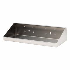 TRITON PRODUCTS Shelf: For Square Pegboard Hole Shape, 18 in x 6 1/2 in x 3 in, Stainless Steel (MPN 66186). Key specifications — attr36925: Silver; attr37012: Brushed; attr36918: TRITON PRODUCTS; attr36926: Stainless Steel.