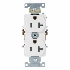 LEVITON Duplex Receptacle/Oultet, 20 Amp: Duplex, 5-20, White, 125V AC, 20 A, 2 Pole / 3 Wire (MPN 5342-W)