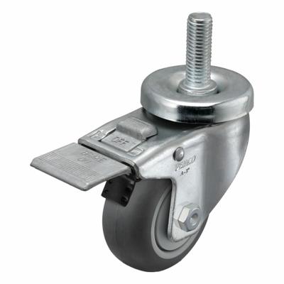 PEMCO Stem Casters: Inch, Swivel, 3 in Wheel Dia., 1 1/4 in Wheel Wd, 4 1/8 in Mounting Ht - Standard Threaded Stem Casters