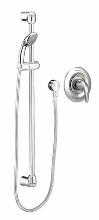 AMERICAN STANDARD Shower Faucet: Commercial, 2.5 gpm Fixed Showerhead Flow Rate, Metal/Plastic (MPN TU662221.002). Key specifications — Showerhead Material: Plastic; Series: Commercial.