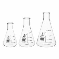 EISCO SCIENTIFIC Erlenmeyer Flask Set: 100 mL_250 mL_500 mL, Colorless, Round, A, +/-5% Tolerance (MPN CH196032). Key specifications — Shape: Round; Tolerance: +/-5 %; Body Color: Colorless; Brand: EISCO SCIENTIFIC; Compatible with Stopper Size: 5; USP Specification: Type I.