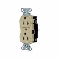 HUBBELL Receptacle: Duplex, 5-20, Ivory, 125V AC, 20 A, 2 Pole / 3 Wire (MPN 5362STI)