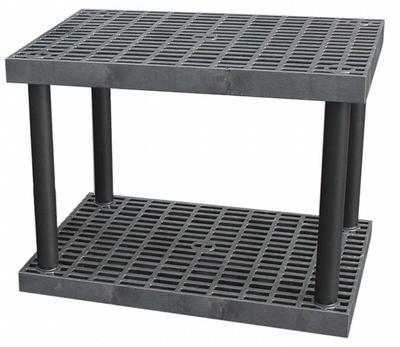 STRUCTURAL PLASTICS Plastic Shelving: 36 in x 24 in, 27 in Overall Ht - High-Durability Fixed Press-Fit Stationary Plastic Shelving