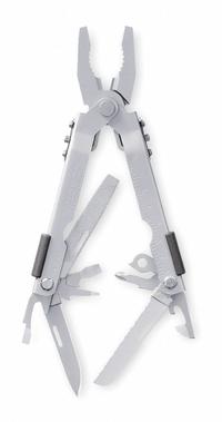 GERBER Multi-Tool: Multi-Tool Plier, 14 Tools, 14 Functions, 4 7/8 in Closed Lg, 6 3/8 in Open Lg (MPN 07500). Key specifications — attr15951: GERBER; attr10311: Multi-Plier 600 - Bluntnose Stainless - Box; attr10312: Gray; attr15963: Stainless Steel; attr15971: Multi-Tool Plier; attr15972: Can Opener; attr15977: Slide-Out; attr15981: MP600.