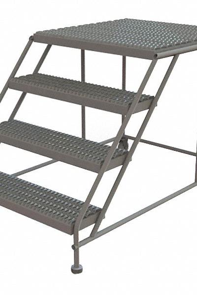 TRI-ARC Mobile Work Platform: 3.3 ft Platform Ht - Tilt-&-Move Rolling Single-Access Platforms
