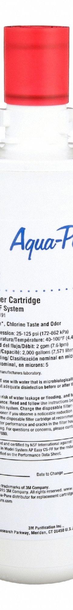 SOLVENTUM CORP DBA 3M HEALTHC Water Filtration System: 5 micron Micron Rating, 2 gpm Flow Rate (MPN AP Easy C-CS-FF). Key specifications — Filter Media: Activated Carbon; Reduces: Objectionable Odors.