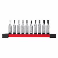 MILWAUKEE Socket Bit Set: 1 - 25 Pieces, 1/4 in Drive Size, 10 Pieces, 7 in Overall Lg, Fixed Insert (MPN 48-22-9540). Key specifications — attr1216280: Fixed Insert; attr1216283: MILWAUKEE; attr1225718: 1/16 in to 1/4 in; attr1227491: 1/4 in.