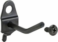 APPROVED VENDOR Single Rod Pegboard Hook: 1/4 in Peg Hole, For 1 in Pegboard Hole Spacing, 10 PK (MPN 5TPF9). Key specifications — Color: Black; Locking System: Screw-In; Mounting Type: Surface; Accessory Type: 30-Degree Single Hook; Brand: APPROVED VENDOR.