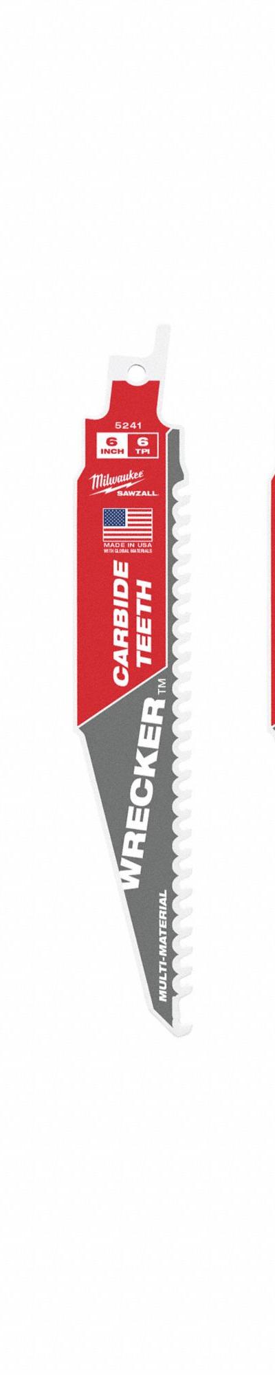 MILWAUKEE Reciprocating Saw Blade: 6 Teeth per Inch - General Purpose Blades