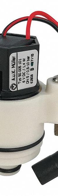 CHICAGO FAUCETS Solenoid Valve: For HyTronic® Series, Brass/Plastic/Rubber/Stainless Steel (MPN 242.979.AB.1). Key specifications — Brand: CHICAGO FAUCETS; Compatible Series: HyTronic®; Material: Stainless Steel; Product Type: Solenoid Valve.
