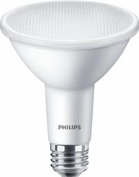 PHILIPS Compact LED Lamp: LED, PAR30L, Medium Screw (E26), 8.5 W Watt, 3000K, 900 lm Light Output (MPN 8.5PAR30L/COR/930/F25/D/P/ULW/T20-6/1FB). Key specifications — Bulb Finish: Clear; Color Temperature: 3000K; Shatter-Resistant: Yes; Brand: PHILIPS; Voltage: 120V; Bulb Shape: PAR30L.