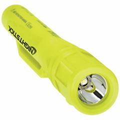 Safety-Rated Penlight: 30 lm, 18 hr Run Time at Max. Brightness, 40 m Max Beam, 1 Light Output (MPN XPP-5410G). Key specifications — Brand: NIGHTSTICK; Battery Requirements - Broad: Includes 2 AAA.