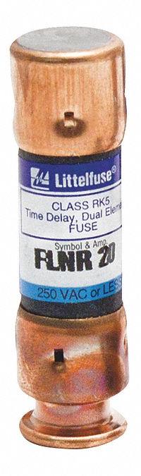 LITTELFUSE Fuse: Class RK5, FLNR Series, Time-Delay, 60 A, 250 V AC, 125 V DC, Non-Indicating (MPN FLNR060). Key specifications — Series: FLNR.
